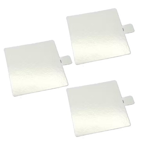 Carré languette carton blanc double face